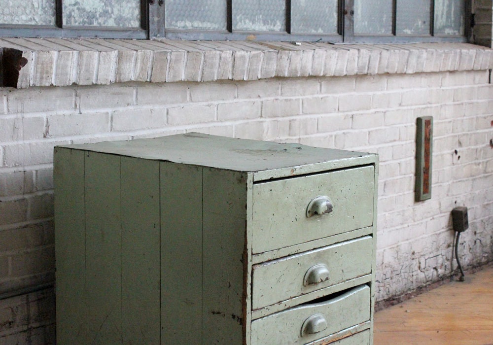 Industrial Scovill Green Set of Drawers, Number Two