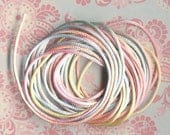Low Close Out Price-1mm Satin Rattail Bead Cord-Pastel Rainbow-5 yard section