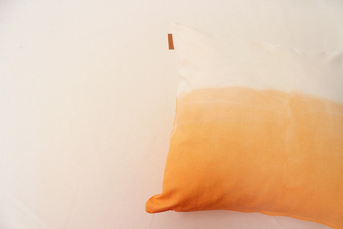orange ombre pillow cover, 18x18
