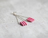 Pink Spike Earrings Pink Howlite Ethnic Tribal Jewelry Howlite Stone Earrings - JoannaBizu