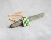CLEARANCE - all must go, Spike Jewelry Tribal Necklace Pistachio Green Spike Howlite Necklace Bohemian Style Modern Jewelry Fall Fashion