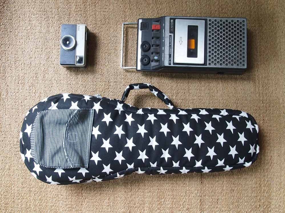 Rock Star - Black and white star ukulele bag (Soprano Size) Ready to ship
