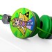 Zelda headphones earphones handpainted Link Triforce green yellow