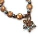 Copper Bracelet Blue Bracelet Trefoil Charm Lampwork Glass Bead B-87-L
