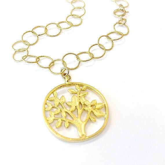 Gold Vermeil Bracelet Link Chain Jewelry Tree of Life Charm Jewellery Pendant Handmade Unique Everyday Fashion B-309 310 311