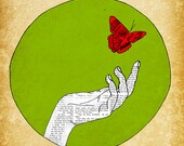 Butterfly art print poster illustration 13x19