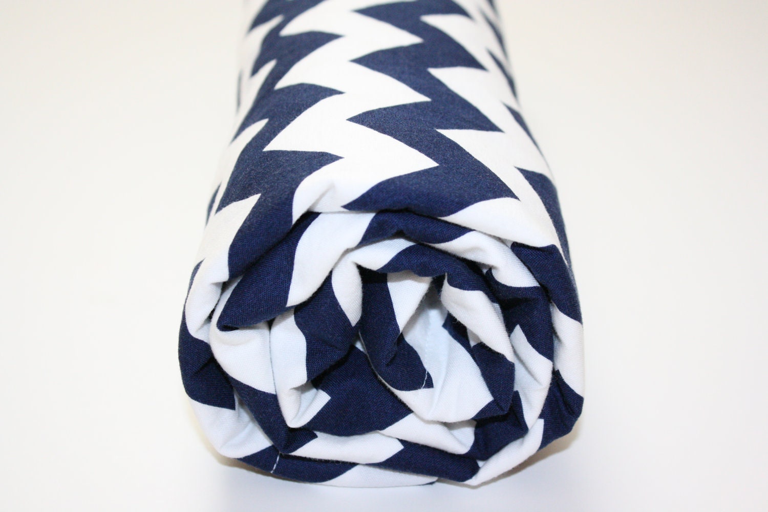 Minky Baby Blanket - Riley Blake Chevrons in Navy with Choice of Minky - (30 X 32) - Personalization Available