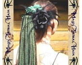 GOTH fantasy Steampunk HAIR FLOWER "black rose" Belly Dance fascinator with black feathers headpiece fairy Burlesque pinup hair jewelry