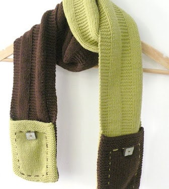 Hand Knit Pocket Scarf