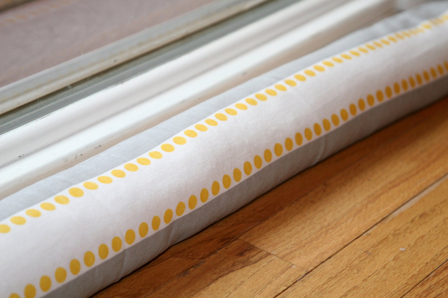 Draft Stopper- Grey and Yellow Lulu Stripe- Window or Door Snake