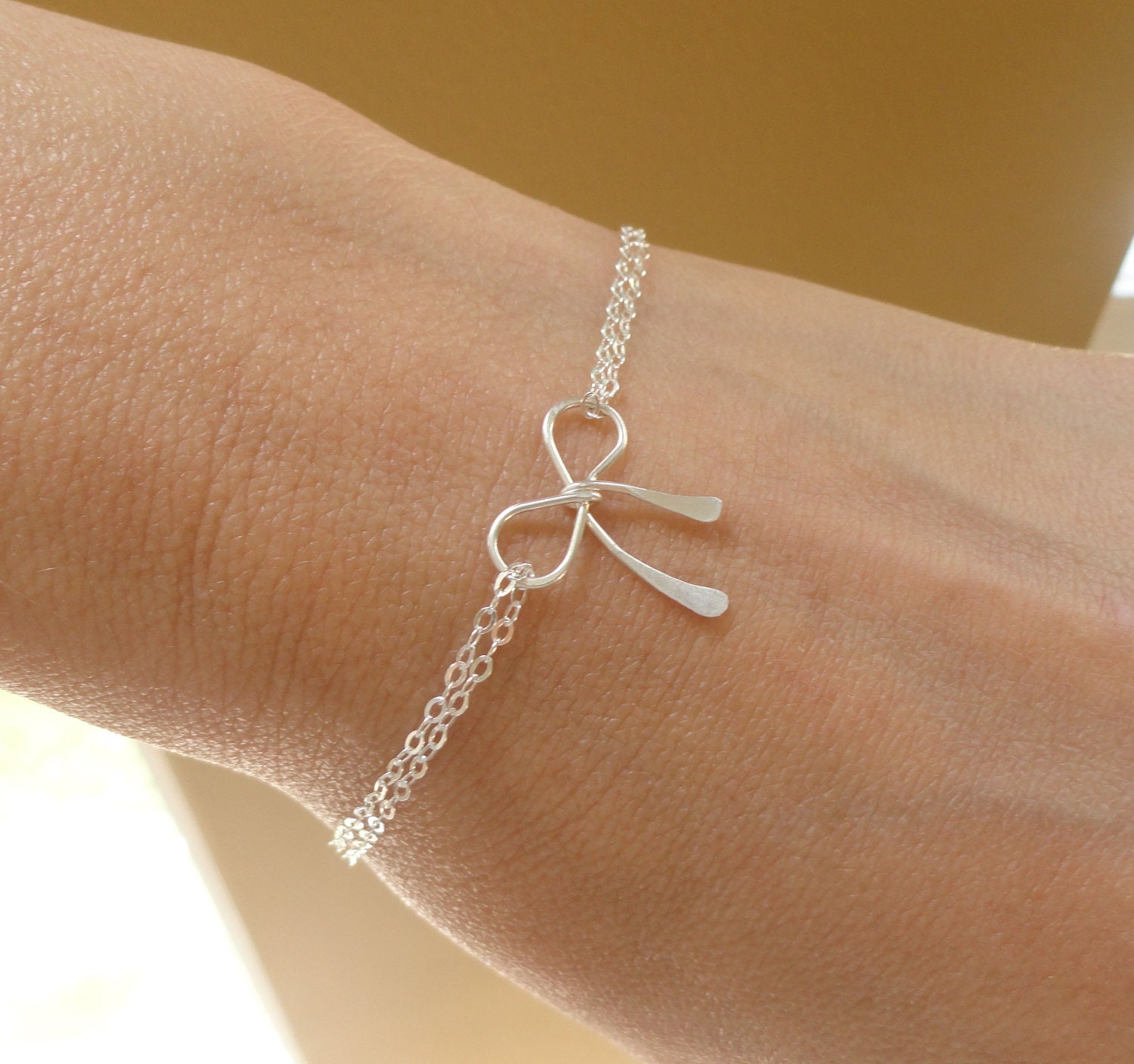 Set of 7 SEVEN Bridesmaid gifts, Silver Bow bracelets, Tie the Knot bracelets for bridesmaids, bridal party jewelry
