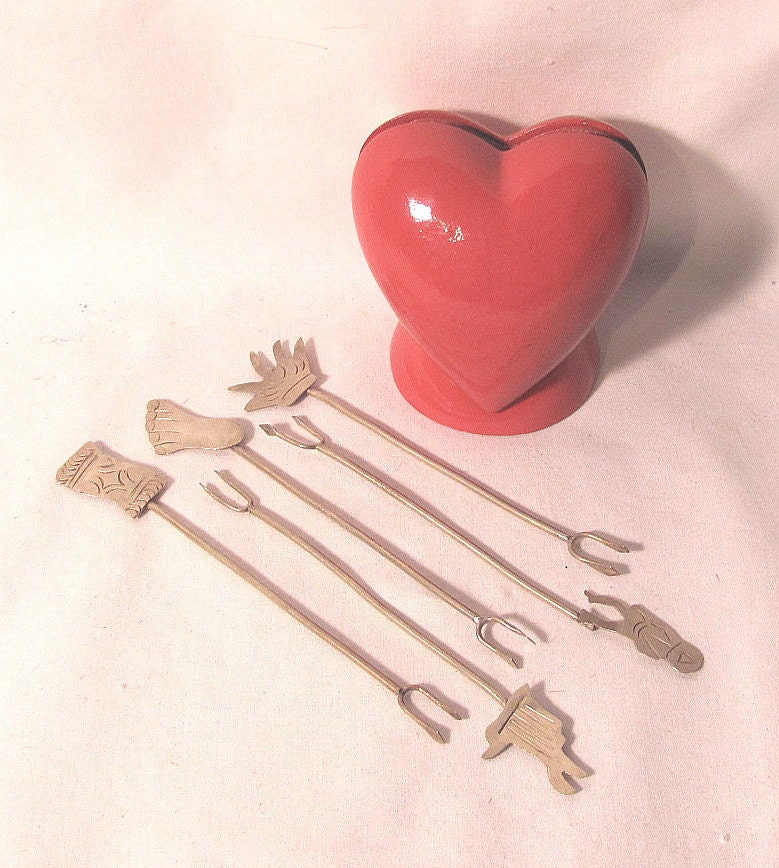 Vintage Whimsical Alpaca Silver Cocktail Forks - Small but Efficient