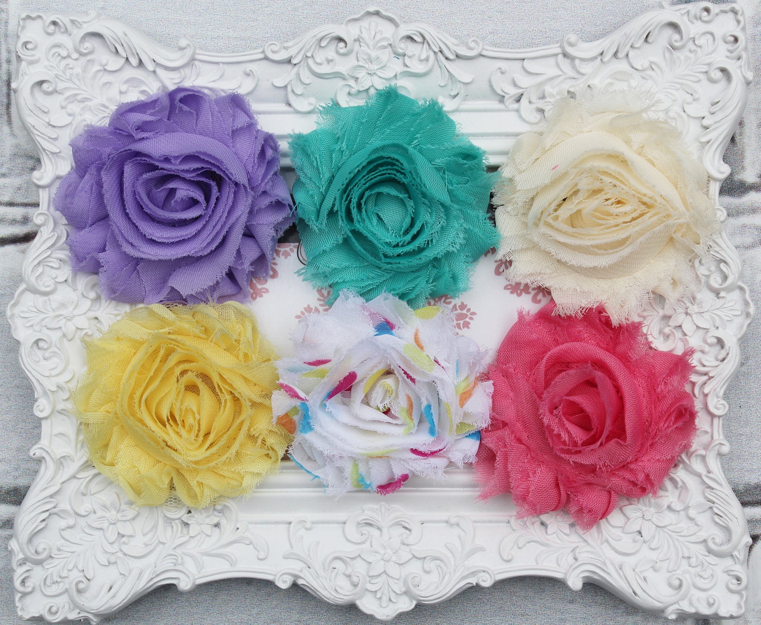 6 Shabby Headbands - baby Headbands - Newborn Headbands - Frayed Headbands