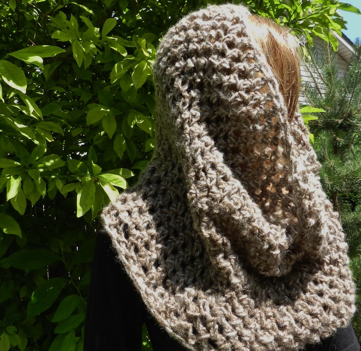 Hand Crochet Modern Cowl - Neckwarmer - Head Tube - Scarf Soft Chunky Texture