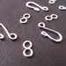 Silver Plated Hook and Eye Clasp, 10 sets