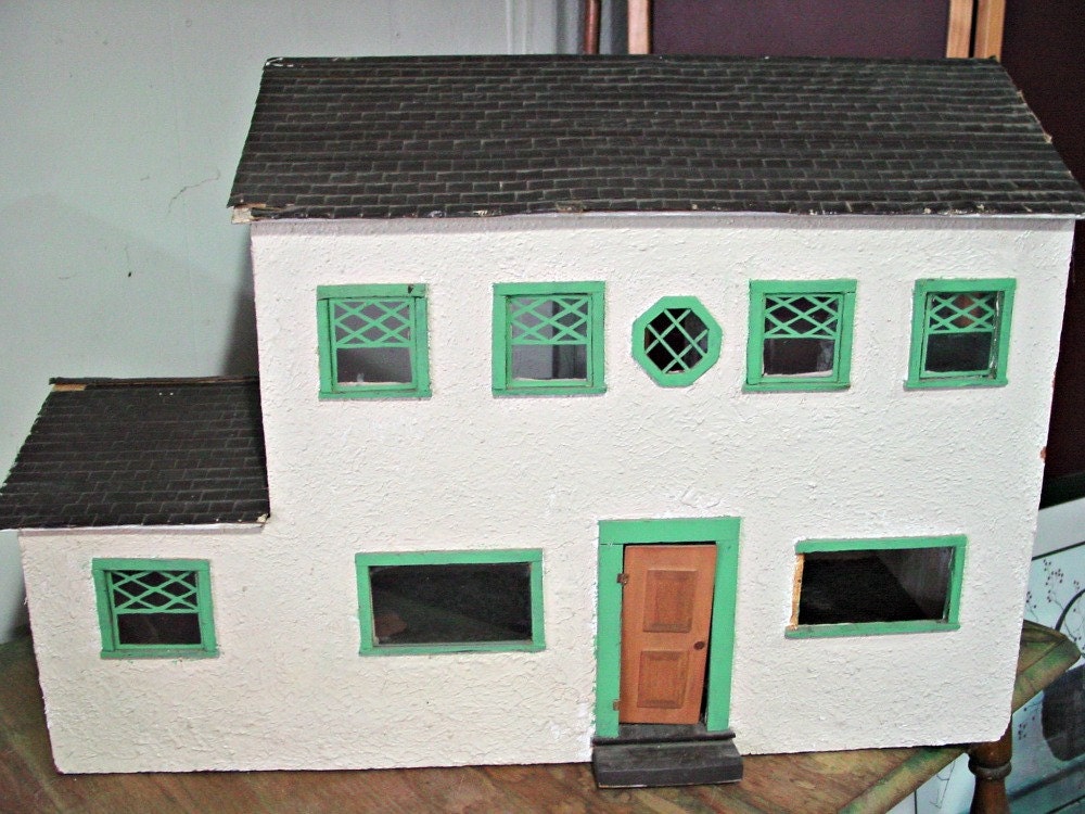 Vintage Wood Doll House Colonial Style with Seven Rooms and an Addition Circa 1970 - LOCAL PICKUP