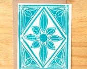 Single Hand Block Printed Card