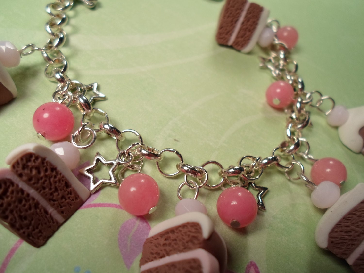Happy Birthday Cake Kawaii Sweets Cake Slice Bracelet