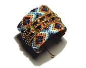 Wide Rhinestone Friendship Bracelet - Fall Glamour
