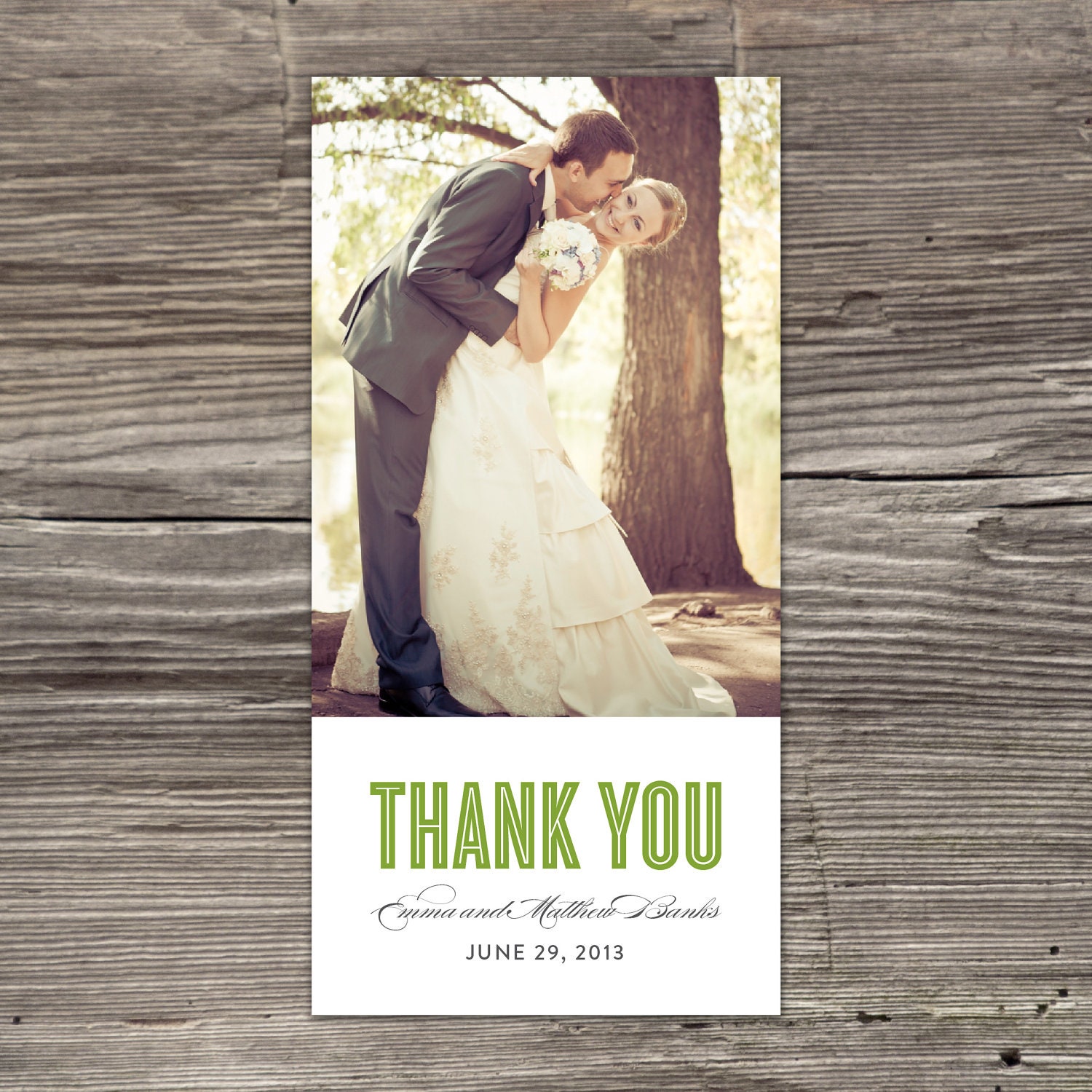 Old Fashioned Flat Thank You Card