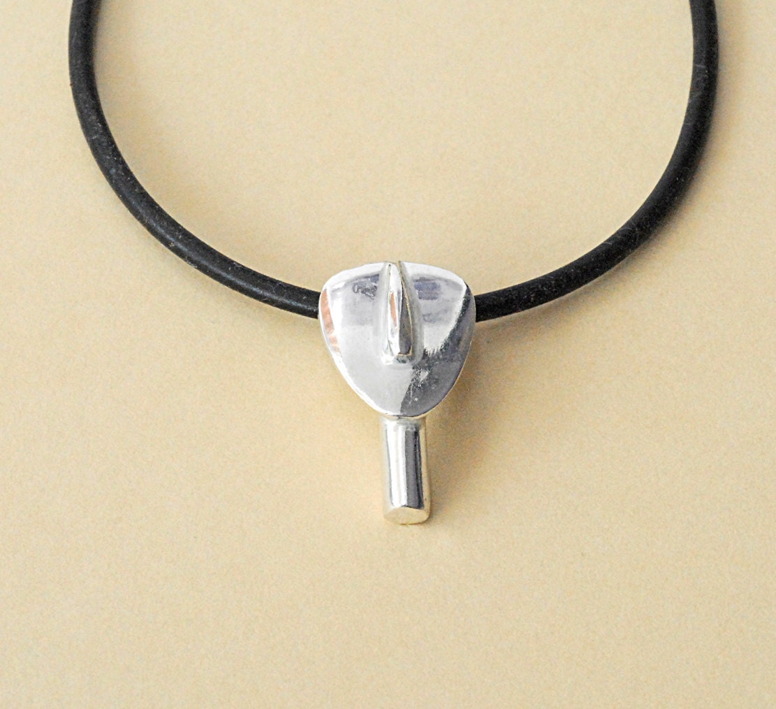 Unisex Necklace Silver Cycladic Figurine Greece Santorini