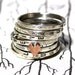 Lucky Seven In Love:  Personalized Sterling Silver Stacking Rings