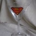 Superman Painted Martini Glass
