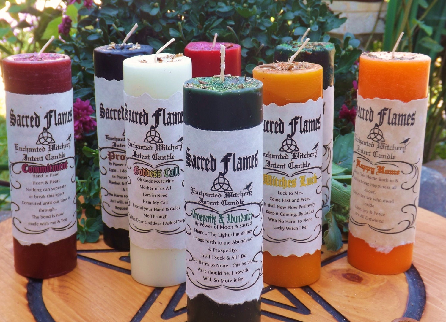 Blessed Home. Sacred Flames. Enchanted Witchery Intent Candle Affirmations. Home Blessing, Positive Energies, Love & Happiness