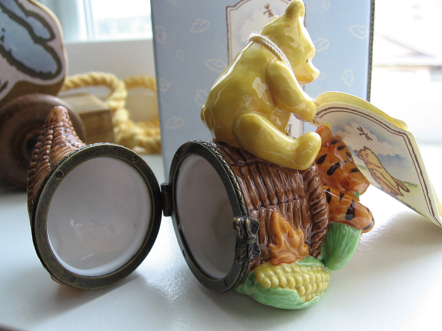 Winnie the Pooh Hinged Porcelain Box- Cornucpia