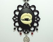 Vampire's Bite Necklace with Swarovski Crystals, Sugar Skull and Fang Charms - True Blood Inspired