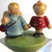 Sevi vintage angel and little boy holding hands, Made in Italy 1960's