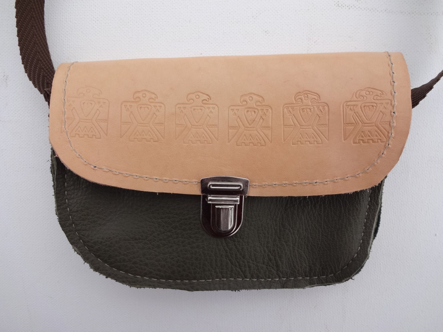 small bag leather with print
