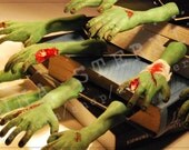 SURPRISE Pair of Zombie Hands - BOOKMARK - OOAK - (Made to order)