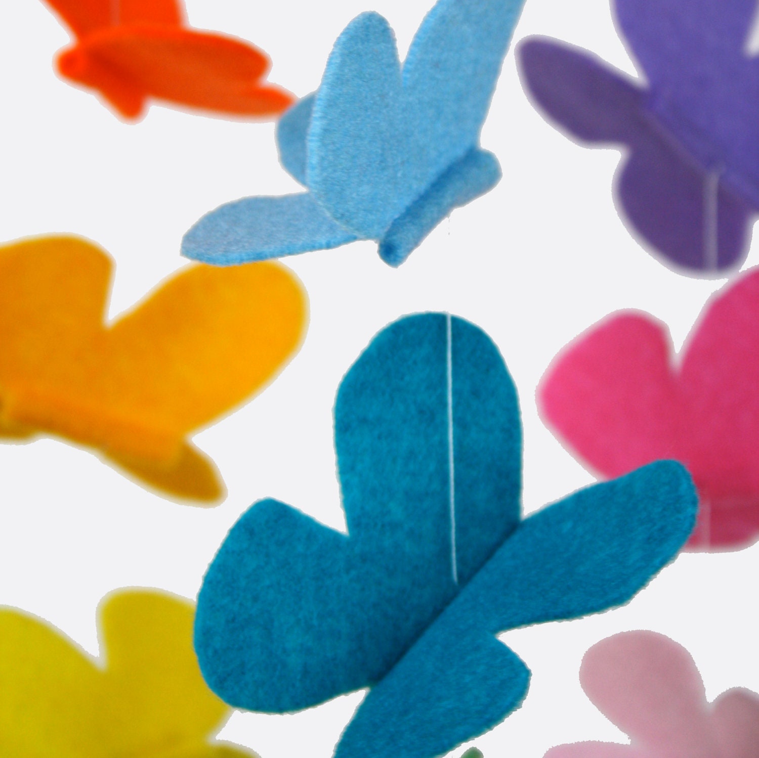 Butterfly Baby Crib Mobile - Bright Rainbow - Yellow Green Blue Purple Pink Red - Colourful Nursery Decor - New Baby Gift
