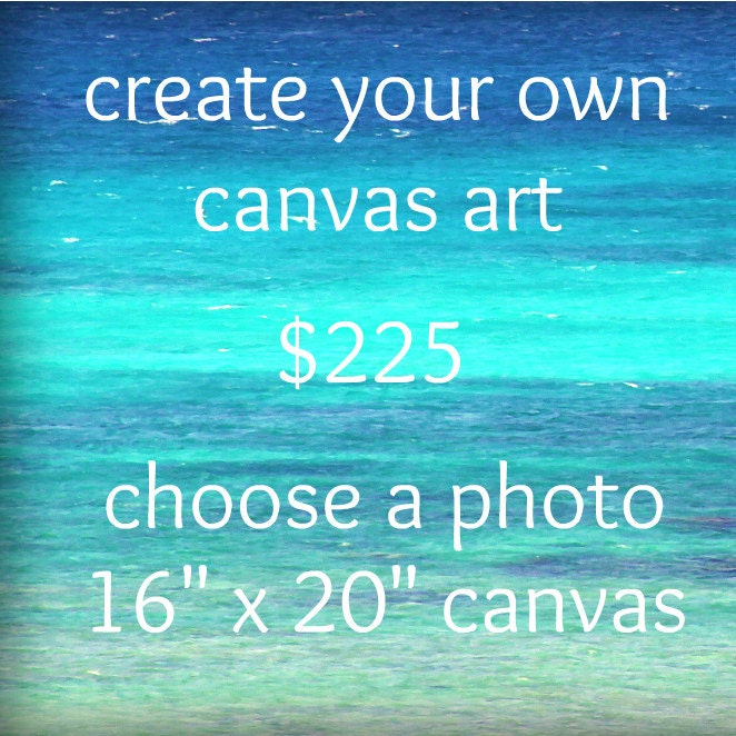 16x20 Canvas Photography Print. Beach Photography. Choose Any Photo Printed on Wrapped Canvas. Beach Home Decor.