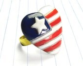 american flag ring - american flag jewelry - american flag - red white blue - red white blue ring - red white blue jewelry - patriotic ring