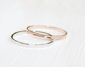 2 STACKABLE Rings - Block Texture -Sterling Silver-Size 5