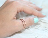 HALO THUMB ROSE Rings - Set of 2 - Smooth Texture-Sterling Silver-Size 8.