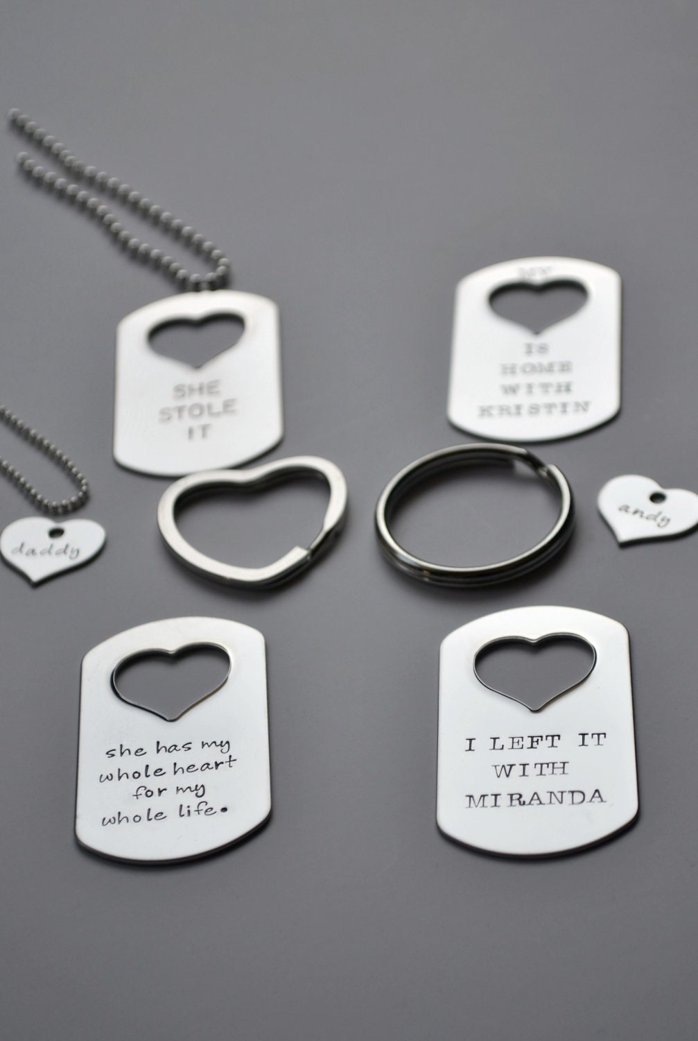 Personalized His and Hers Necklace - Personalized Deployment Necklace - Personalized Father Daughter Necklace - Father of the Bride
