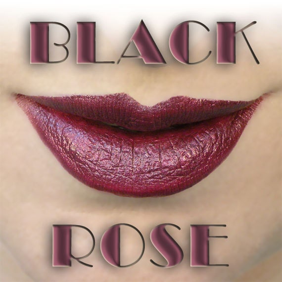 BLACK ROSE RESTORATIVE Lipstick in deep red-black chock full of red sparkles, 5ml
