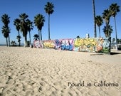 Graffiti on the Beach Photograph, Venice, Venice Beach, Fine Art Matte Photography, 4x6'' Print, Graffiti Photography, Beach Photography