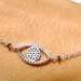 Evil Eye Bracelet Ring Sterling Silver with Cubic Zirconia Evil Eye Charm and AA Natural Color Blue Sapphires and Slave Bracelet
