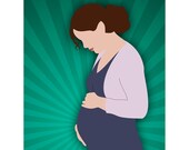 Custom Color Silhouette hand drawn From Your PHOTO - SINGLE (Child, Maternity, Grandparent)