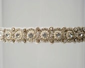 Ivory Beaded Rhinestone Pearl Vintage Wedding Garter "Lori"