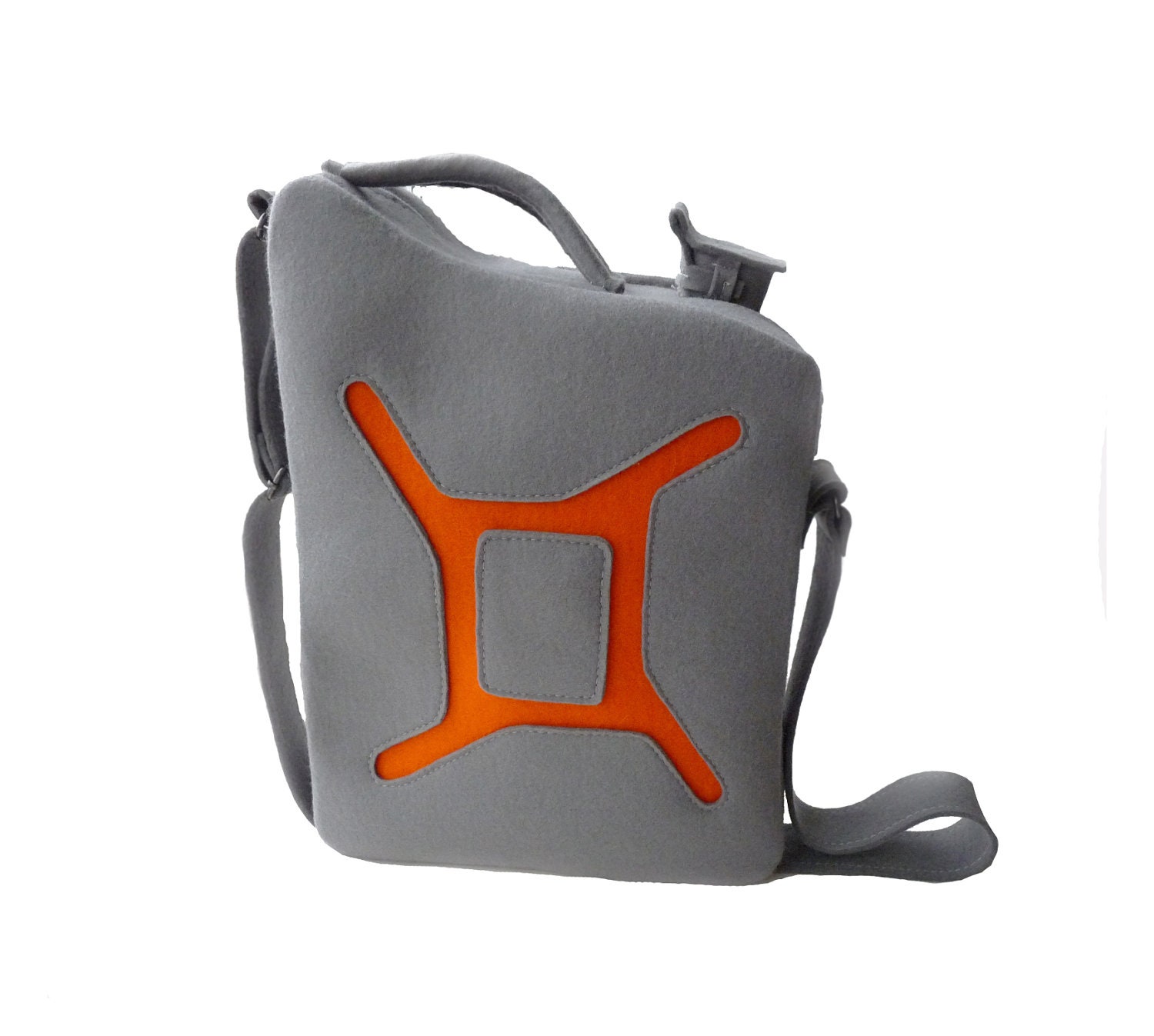 Grey and orange Felt Gas Can Bag