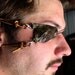 LEATHER eye patch - Green Triad - Piratey - ARG