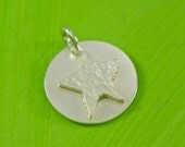 Sterling Silver Textured Star and Circle Charm