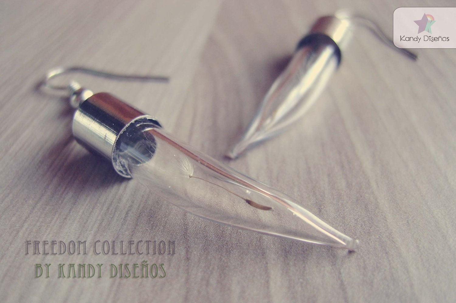 Wish earrings. Dandelion vial earrings. Dandelion jewelry. Make a wish earrings. Fang tusk bottle wish dandelion real seed