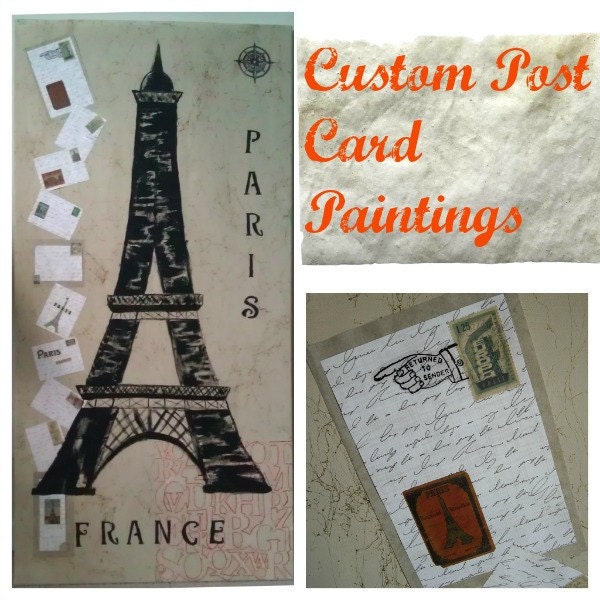 Post Card Mixed Media Paintings - Custom Order Paintings