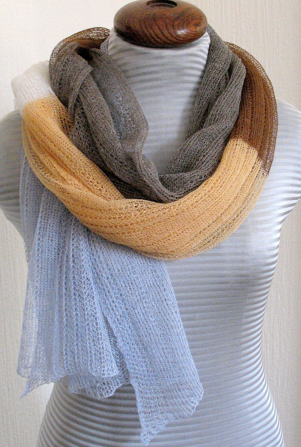 SUMMER SALE Scarf Shawl Wrap Stole linen Multicolored, Light, Transparent. . . - Initasworks SUMMER SALE Scarf Shawl Wrap Stole linen Multicolored, Light, Transparent. . . - Initasworks